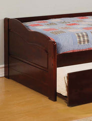 Cherry Finish Traditional Style Daybed With Attached Twin Trundle And Slat Kit Included Cherry Finish