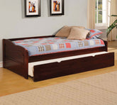 Cherry Finish Traditional Style Daybed With Attached Twin Trundle And Slat Kit Included Cherry Finish