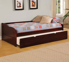 Cherry Finish Traditional Style Daybed With Attached Twin Trundle And Slat Kit Included Cherry Finish
