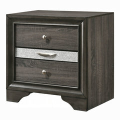 Contemporary Gray Finish Storage Drawers Nightstand Wooden Bedroom Furniture 1pc