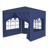 10'x10' Party Tent Outdoor Heavy Duty Gazebo Wedding Canopy + 4 Removable Walls ,Blue