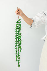 27.2 x 3.5 x 2" Faux Bead Grass 3-Strand Stem-Dark Green,4 Pack