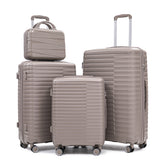14"/20"/24"/28" 4 pcs/set in PP Spinner Wheel Luggage, Carry on Suitcase, Iron Pull Rod, Combination Password Lock, 14" Cosmetic Case (Champagne)