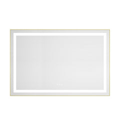 48 x 32 Inch LED Bathroom Mirror with Front and Backlight, Wall Mounted Vanity Mirror with Aluminum Frame, Anti-Fog, Memory, 3 Colors, Stepless Dimmable