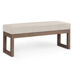 Milltown 44 inch Wide Solid Wood Large Ottoman Bench in Platinum