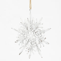 6.1x1.8x6.3" Iron Snowflake Hanger, Decorative Hanging Ball Christmas Tree Ornaments for Holiday Party Decorations, Set of 6