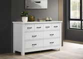 Cosmo 51 inchW White 6-Drawer Dresser
