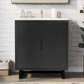 30" Bathroom vanity Set with Sink, Combo Cabinet, Bathroom Storage Cabinet, Solid Wood Frame(The same with SV000008AAB-1)