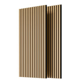 Wood Panels for Wall Slat Wall Panels, 2PC Wood Slat Acoustic Panels for Wall and Ceiling - 3D Fluted Sound Absorbing Panel with Three Sides Fully Wrapped on Wood Finish -45.27''X23.62''(White Oak)