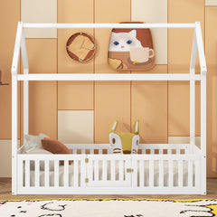Twin size Loft Bed Wood Bed with Two Storage Boxes - Espresso