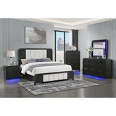 Beverly Black and White 5PC Queen Bedroom Set