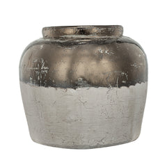 13x13x11" Round Sienna Brown Ceramic Accent Vase