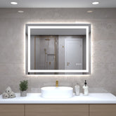 28"*36"LED Bathroom Mirror,Front-Lit and Back-Lit, Stepless Dimmable, 3 Colors CRI90+, Brightness Memory, Shatter-Proof,Anti-fog LED Vanity Mirror, IP44 Waterproof