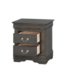 Dark Grey 2-Drawer Nightstand