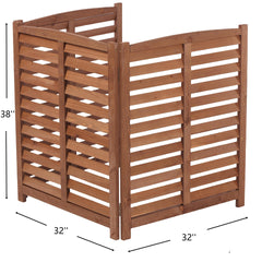 3-Panel Outdoor Air Conditioner Fence 3-Section Outdoor Wooden Screen, Outside Wood Privacy Fence, 32" W x 38" H