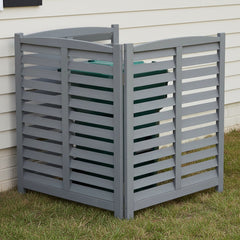 3-Panel Outdoor Air Conditioner Fence 3-Section Outdoor Wooden Screen, Outside Wood Privacy Fence, 32" W x 38" H