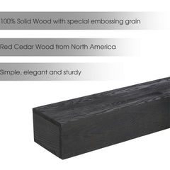 48'' Embossed Fireplace Mantel Western Red Cedar Wall-Mounted & Floating Shelf for Home Decor