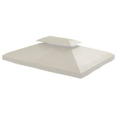 Outsunny 13' x 10' Gazebo Replacement Canopy, 2-Tier Top UV Cover for 9.84' x 9.84' Outdoor Gazebo, Cream White (Top Only)