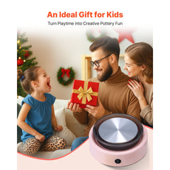Mini Pottery Wheel Electric Clay Wheel for Kids 6 inch Turntable Pink