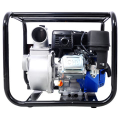 Semi Trash Pump 3 inch, 209cc 7HP 4 stroke OHV ENGINE, Gas Powered Semi Trash Water Pump 50 ft Discharge Hose, 12 ft Suction Hose with Complete Fittings,EPA compliant
