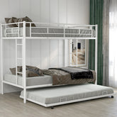 Twin over Twin Bunk Bed with Trundle, White