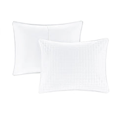 3 Piece Reversible Quilt Set White Full/Queen