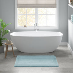 1 PCS 24x44" 100% Cotton Tufted 3000 GSM Reversible Bath Rug Blue