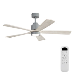 52 Inch Ceiling Fan with Light, 6-Speed Quiet Remote Control, Dimmable LED, for Living Room, Bedroom and other Indoor