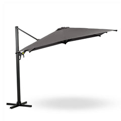 10 Ft Gray Square Large Cantilever Patio Umbrella with 360° Rotation & Tit Adjustment and Heavy Duty Offset Polyester Canopy Deck Umbrella without base.