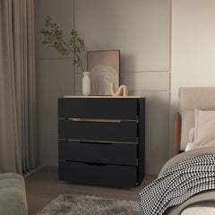 4-Drawer Dresser Wenge and Light Oak