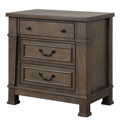 Transitional Style 1pc Nightstand USB Port Felt Lined Top And Dovetail Drawers Dark Walnut Finish Bedroom Furniture