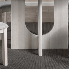 Classic Round Dining Table 1pc Dining Room Furniture Gray Two-Tone Finish U-shaped Pedestal Base Table