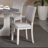 Transitional Style 4pc Side Chair Upholstered Fabric Gray Finish Dining Room