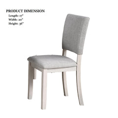 Transitional Style 4pc Side Chair Upholstered Fabric Gray Finish Dining Room