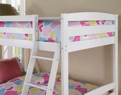 Modern Transition Bunk Bed Slat Design Assembled And Oval Nuts, White
