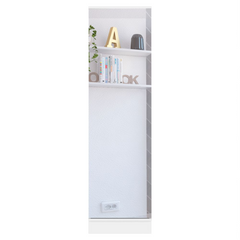 Shoe rack 67" H, five internal Storage Shelves, a mirror, a door, approximate capacity of 10 pairs of shoes, White