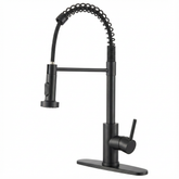 Kitchen Faucet with Pull Down Sprayer Industrial 1 Handle 1 Hole Or 3 Hole Faucet for Farmhouse Camper Laundry Utility Rv Wet Bar Sinks, Stainless Steel, Matte Black