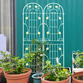 4 Pack Metal Garden Trellis 86.7" x 19.7" Rustproof Trellis for Climbing Plants Outdoor Flower Support Cream White