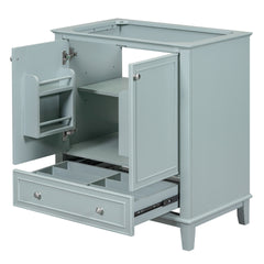 30" Bathroom Vanity without Sink, Base Only, Multi-functional Bathroom Cabinet with Doors and Drawer, Solid Frame and MDF Board, Green