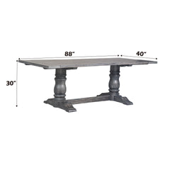 Leventis Weathered Gray Finish Dining Table