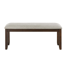 Dark Cherry Finish Wooden Frame 1pc Bench Chenille Upholstery Dining Furniture Kitchen Breakfast
