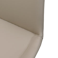 Light Grey PU Leather Dining Chair with Metal Legs, Modern Upholstered Chair Set of 2 for Kitchen, Restaurant, Living, Meeting Room