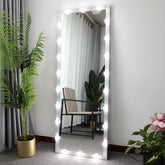 Hollywood Full Length Mirror with Lights Full Body Vanity Mirror with 3 Color Modes Lighted Standing Floor Mirror for Dressing Room Bedroom Wall Mounted Touch Control Silver 63 inch x24 inch