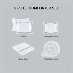Full/Queen 100% Cotton Sateen Embroidered Comforter Set