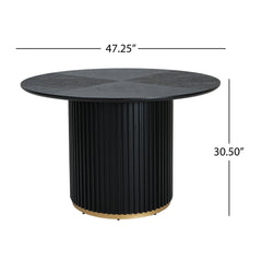 47.25" Round Pedestal Dining Table-N771P194860H_N771P194876J (Black)