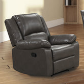Transitional Style 1pc Glider Recliner Pillow Top Arms Gray Finish Primary Living Room