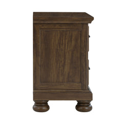 Brown 2-Drawer Nightstand with USB