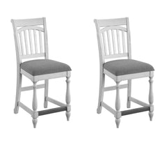 Gray Slat Back Barstools, Set of 2