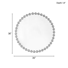 Beaded Round Wall Mirror 36"D