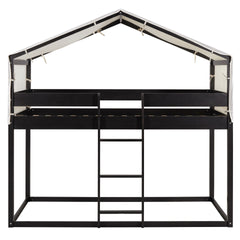 Twin Over Twin Wood Bunk Bed with Tent, Espresso(OLD SKU:LT000708AAP)